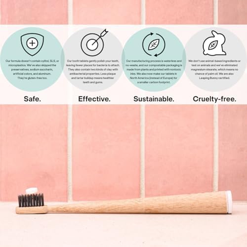 New Formula, Unpaste Toothpaste Tablets, Fluoride Mint, Xylitol Free, Vegan, Plastic Free, Travel-Friendly, Resealable Packet, 125ct, 2 Month Supply