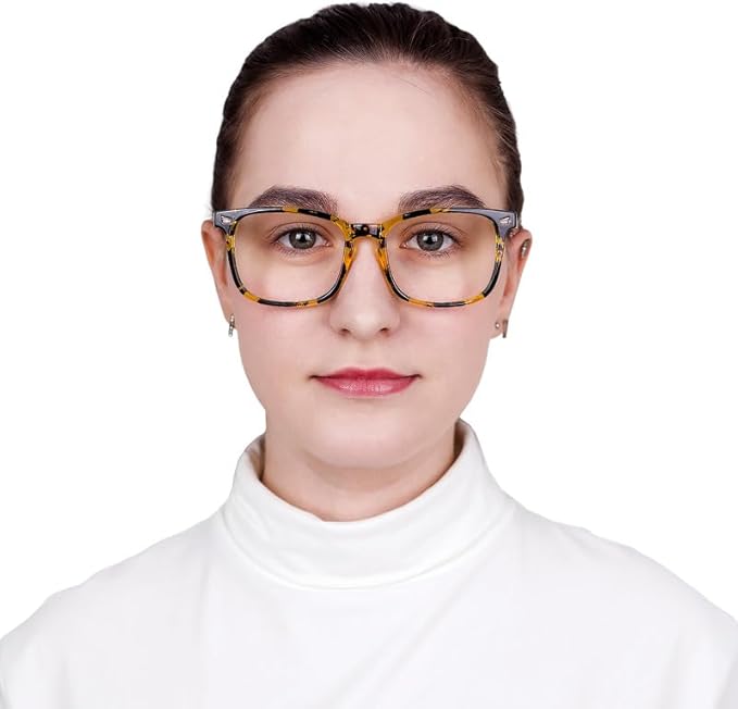 YEIN Bifocal Reading Glasses with Blue Light Blocking Lenses, Bifocal Reader for Women and Men, Vintage Square frame with Spring Hinge (+0.00/+2.00 magnification)