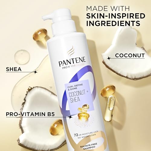 Pantene Pro-V Miracles Curl Define & Shine Coconut + Shea Sulfate-Free Shampoo 13.5 FL OZ