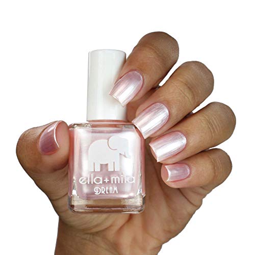 ella+mila Dream Collection - My Fantasy Fast Drying Nail Polish - Pearly Pale Pink Vegan Nail Polish - Chip Resistant 17 Free Nail Polish with Metallic Finish