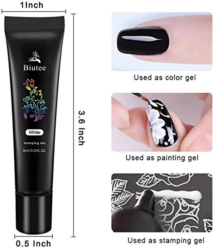 Biutee Nail Stamping Plates Set - 12pcs Templates, 8 Colors, Stamper, Scraper, Storage Bag - Animal & Flower Design Nail Art Plates