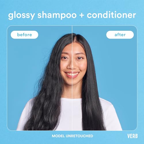 VERB Glossy Shampoo – Cleanses + Adds High Shine for Thick to Coarse Hair – Vegan, No Parabens or Harmful Sulfates