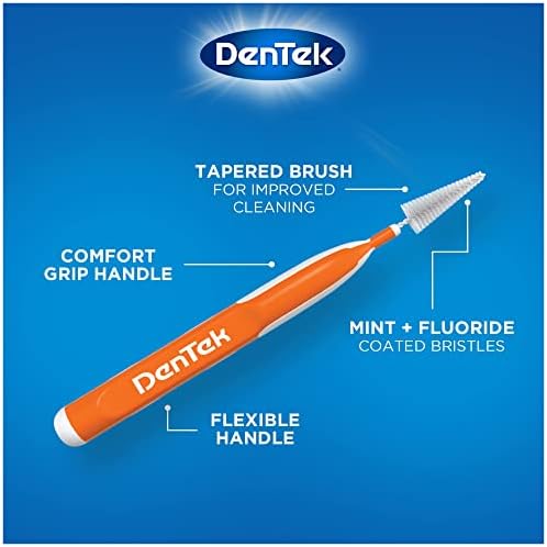 DenTek Easy Brush Advanced Clean Interdental Cleaners, Standard, 16 Count, 6 Pack