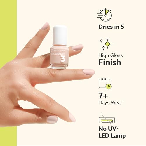 Dazzle Dry Complete Starter Mini Kit | Step 1 - Nail Prep, Step 2 - Base Coat, Step 4 - Top Coat, Transform - Ridge Filler & Revive - Polish & Top Coat Thinner.