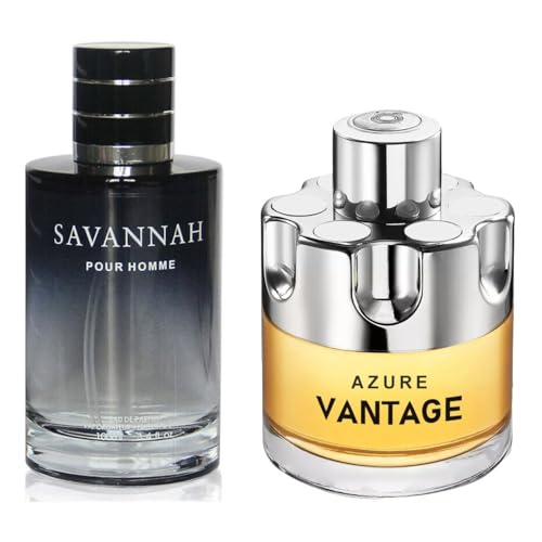 TWISHA Savannah Black & Azure Vantage Cologne for Men 3.4oz/100ml, Eau de Parfum, (Our Impression of Sauvages & Azure vintage), Long Lasting Fragrance
