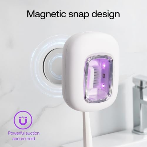 UV Toothbrush Covers Case and Holder,Dual UVC Light(2X Stronger), Clear Window,Toothbrush Cleaner Portable Brush Cover and Travel Case Fits Most Electric and Manual Toothbrushes