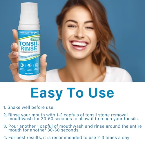 Tonsil Stone Mouthwash, Tonsil Stone Remover Helps Soothe Tonsils, Remove Bad Breath & Relieve Dry Mouth