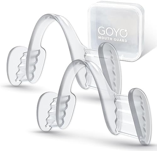Mouth Guard for Grinding and Clenching Teeth at Night, Sleep Night Guard, Grinding Protection, Clenching Protection, Teeth Bruxism Mouth Piece with Travel Hygiene Case (2set) (1set)