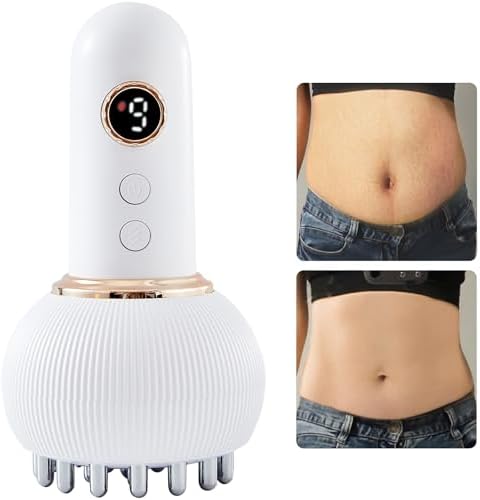 Lymphatic Drainage Massager & Anti Cellulite Massage Tool, Helps Reduce Stretch Marks & Cellulite, for Legs, Arms & Belly, Body Sculpting Machine with Microcurrent, Light, Heat & Vibration