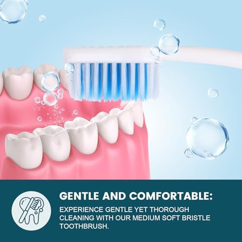 Navona 300 PCS Premium Individually Wrapped Bulk Toothbrush Pack, Disposable Toothbrushes, Kids Toothbrush, Medium Soft Bristle Toothbrushes, Ergonomics Handle, Perfect for Travel Hotel Donation