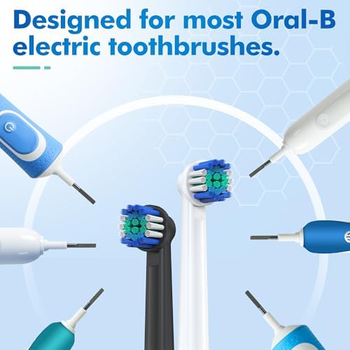 Replacement Toothbrush Heads Compatible with Oral-B Braun, Pack of 16 Professional Replacement Brush Heads for Oral-b 7000, Clean, Oral B Pro 1000, 9600, 500, 3000, 8000