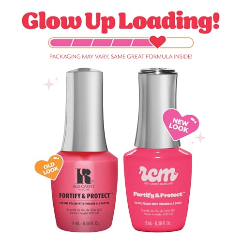 RC Red Carpet Manicure Fortify & Protect LED Gel Top Coat – High Shine Top with Vitamin A & Biotin, Long-Lasting, Strengthens Nails, No Chipping or Peeling (0.3 Fl Oz)