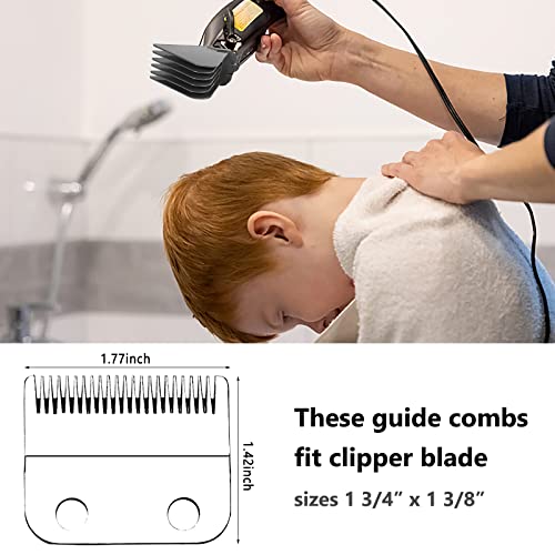 3 Inch Hair Clipper Combs Guides, Hair Clipper Guards 1 & 1/4" 1 & 1/2" 2", Mega NO.16 NO.12 NO.10 fits for most Wahl Clippers (Gray, 8pcs Mega Set)