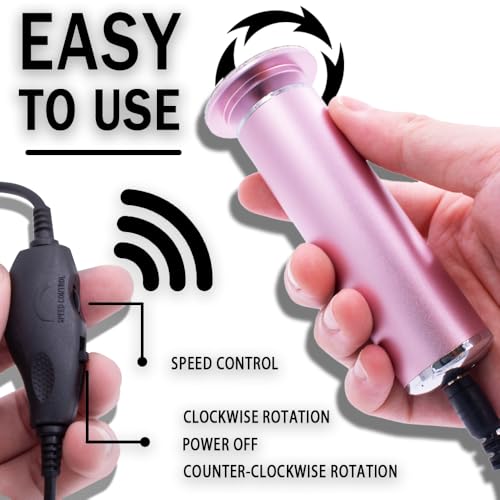 Electric Callus Remover for Feet Speed Adjustable Electric Foot File with 60pcs Replacement Sandpaper Discs Pro Pedicure Foot Filer Dead Dry Hard Skin Calluses Foot Grinder Pink