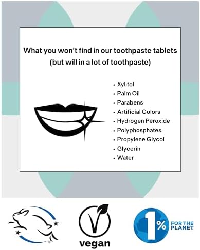 New Formula, Unpaste Toothpaste Tablets, Fluoride Mint, Xylitol Free, Vegan, Plastic Free, Travel-Friendly, Resealable Packet, 125ct, 2 Month Supply