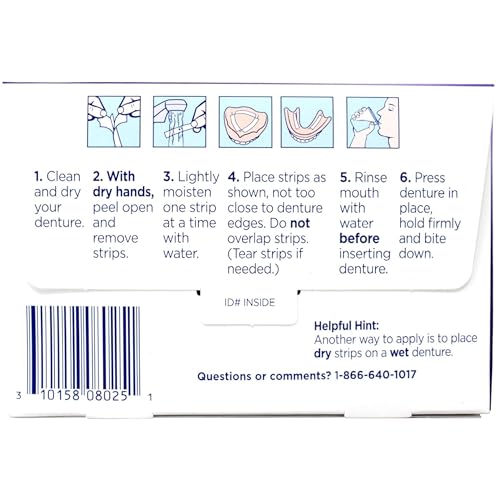 Super Poligrip Comfort Seal Denture and Partials Adhesive Strips, 40 Count (Pack of 5)