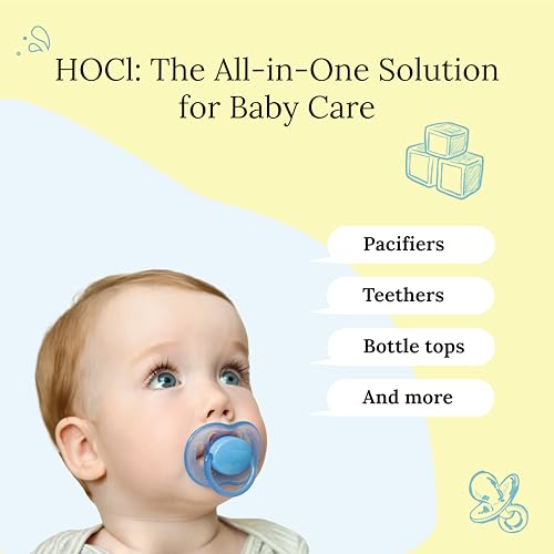 Littley Pacifier & Teether Cleaner with Hypochlorous Acid, Non-Toxic & Alcohol-Free, Gentle Formula for Cleaning Baby & Toddler Essentials, 2oz Travel-Size Spray Bottle