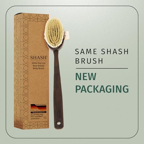 Made in Germany Since 1869 - Frist Cut 100% Boar Bristle Body Brush, Gently Exfoliates Skin for a Softer, Smoother Complexion, Dry Brush Body Scrubber Helps Promote Circulation for a Healthy Glow