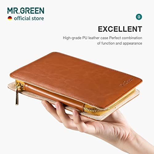 MR.GREEN Manicure Set 12 in 1 Full Function Nail Clippers Personal Care Tool Kits Stainless Steel Pedicure Sets with Leather Case Idea Gift (12Pcs Set) Brown