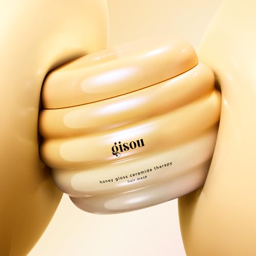Gisou Honey Gloss Ceramide Therapy Hair Mask, Deep Hydration & Repair, Mirsalehi Honey, Ceramides & Hyaluronic Acid, 4x Stronger Hair & +85% Shine, Suitable for All Hair Types