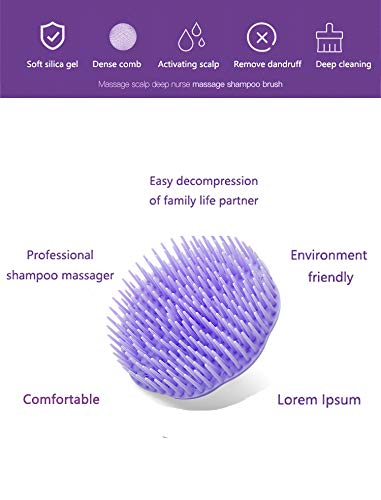 Hair Scalp Brush Dandruff Cleaning Brush Shower Scalp Shampoo Brush Scalp Massager Pack of 4 (Orange and Violet)