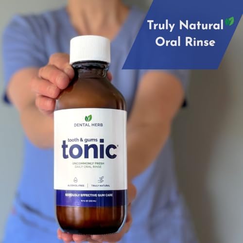 Dental Herb Company Tooth & Gums Tonic Oral Rinse – *Fresh New Look – Same Trusted Formula* Natural Mouthwash with Essential Oils & Herbs for Gum Health, Bad Breath & Irritation 18 oz.