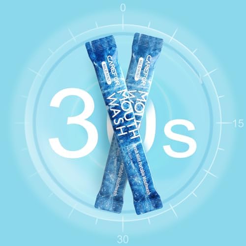 Mouthwash Travel Size, Portable Fresh Breath Mouthwash, Alcohol-Free, ICY Mint Flavor, Mini Pack – Go for On-The-Go Freshness, Bulk Packets 0.41 Fl Oz(Pack of 20)