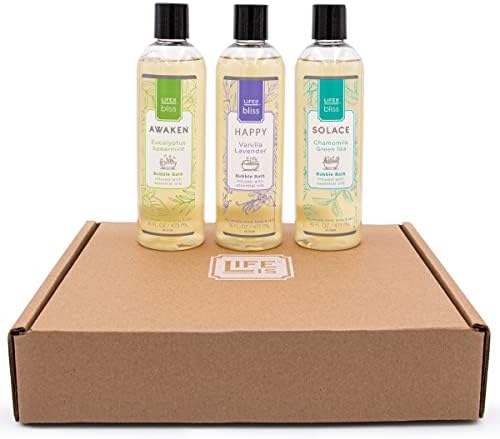 Life is Bliss | 3 Fresh & Soothing Scents | Variety Pack | Liquid Bubble Bath 16 fl oz