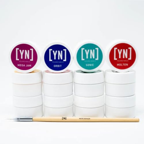 Young Nails Mission Control Gel Paint for Nails, Precision Gel Paint for Detailed Nail Art, Cure with Zero Tacky Layer, 5 grams.