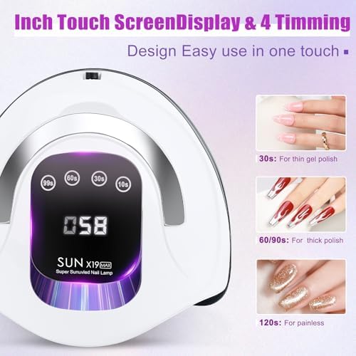 Wisdompark 320W UV LED Nail Lamp, Nail Dryer for Gel Polish with 72Pcs Lamp Beads and Automatic Sensor/4 Timer Setting Professional Nail Art Tools (Black)