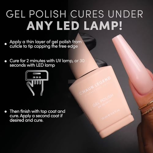 Chaun Legend UV Gel Nail Polish, 0.5 Ounce Long Lasting Salon Quality, Bubble Free Professional Manicures, Quick Dry, High Shine, Black Diamond LG5080 (opaque black)