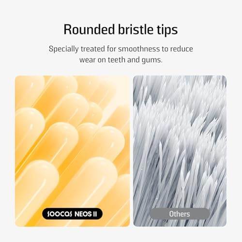 Soocas NEOS II Multiclean Electric Toothbrush Replacement Heads, 2 Brush Heads, Pearl White