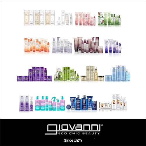 GIOVANNI 2chic Ultra-Sleek Shampoo - Brazilian Phyto-Keratin & Moroccan Argan Oil, Anti-Frizz Formula, Coconut, Shea Butter, Pro-Vitamin B5, Color Safe, Paraben Free - 24 oz