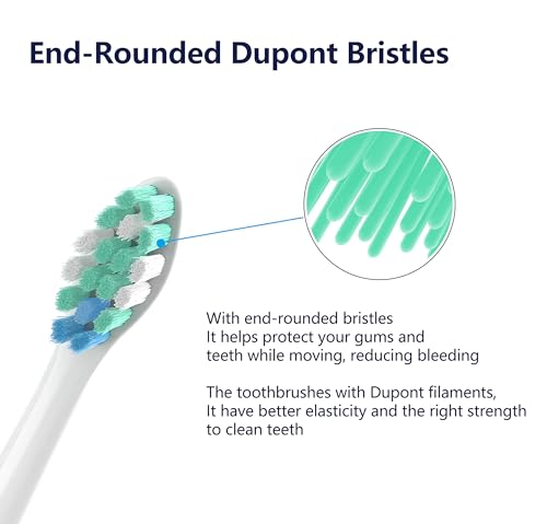 Toothbrush Replacement Heads Compatible with Philips Sonicare Replacement Heads, Electric Brush Head for 4100 5100 6100 9023 W Optimal Plaque Control 10 Pack