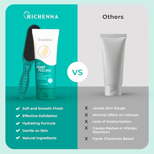 EZ Foot Care Cream - Advanced Exfoliating Urea Foot Cream for Dry Cracked Heels and Feet | 14 Natural Ingredients | Repairs, Hydrates and Smoothens Dry Cracked Feet - 100ml /3.38 fl. oz