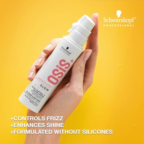 OSiS+ Glow Anti-Frizz Shine Serum - Lightweight Heat Protection & Frizz Control for All Hair Types
