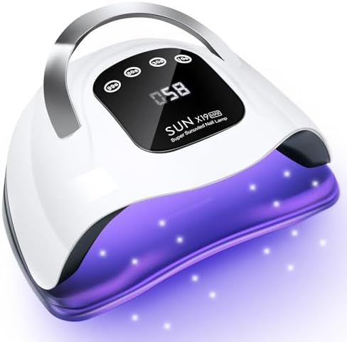 Wisdompark 320W UV LED Nail Lamp, Nail Dryer for Gel Polish with 72Pcs Lamp Beads and Automatic Sensor/4 Timer Setting Professional Nail Art Tools (Black)