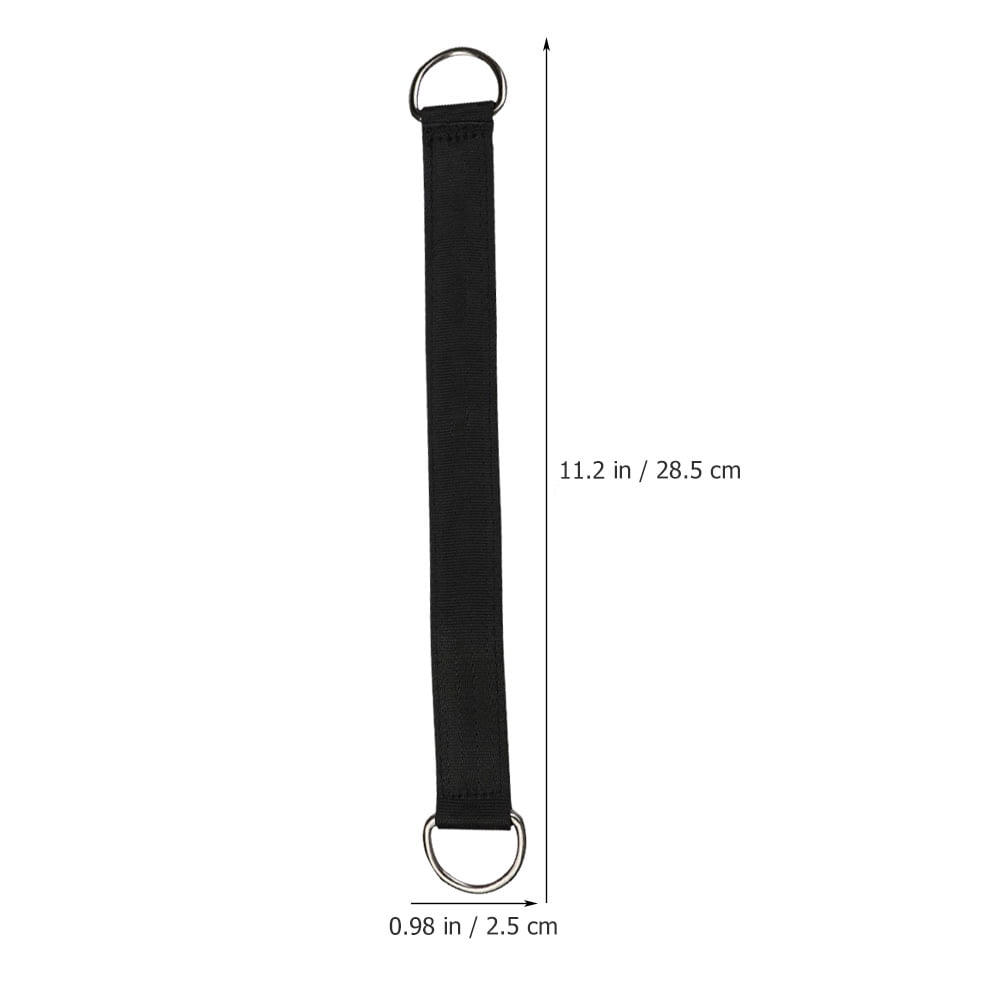 RENACLIPY 6Pcs Black Tree Swings Straps for Outdoor Picnic Camping with Stainless Steel and Polyester 11.2X1X0.2In