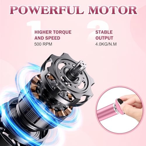 Electric Foot Callus Remover, Electric Foot File for Feet with Adjustable Speed Controller and 60pcs Replacement Sandpaper Disk for Dead Skin and Calluses, for Women&Men, Gradient Pink