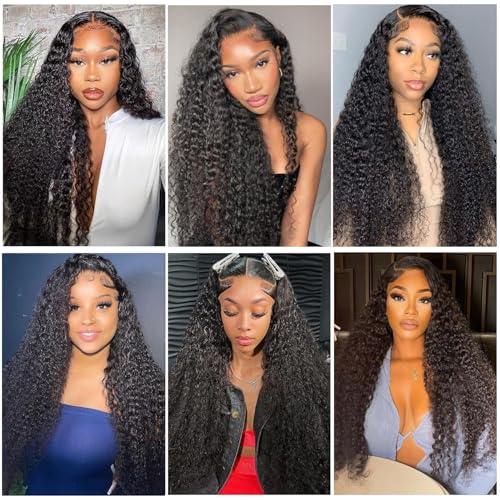 Brazilian Virgin 24 Inch 5x5 HD Lace Closure Deep Wave Wig - Human Hair, Glueless, Pre-Plucked, Deep Curly, 180% Density