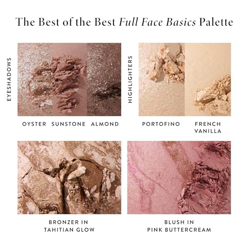 LAURA GELLER NEW YORK Baked Starter Kit: Porcelain - Best of the Best Full Face Palette + Baked Balance-n-Brighten Powder Foundation + Retractable Angled Kabuki Brush Set