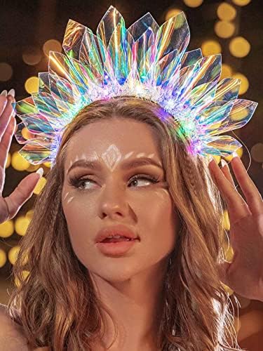 EARENT Light Up Headbands Rave Outfits Neon Headband for Women