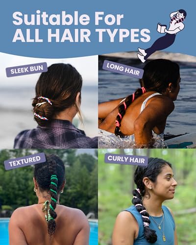Rip Tie 24" x 3mm Extra Hold Soft Hair Tie for Women, 3 Pack Multicolor – Tangle Free Ponytail Holders – Prevents Hair Damage – Ideal for Activities like Surfing, Exercising, Running, and More