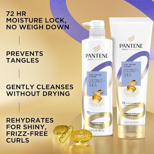 Pantene Pro-V Miracles Curl Define & Shine Coconut + Shea Sulfate-Free Shampoo 13.5 FL OZ