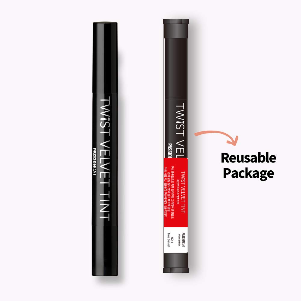 PASSIONCAT Long Lasting Lip Stain for Lips and Cheek Tint | High Pigment Color | lightweight Matte Finish | Weightless | Full Coverage | Twist Velvet Tint #1 (No.1)