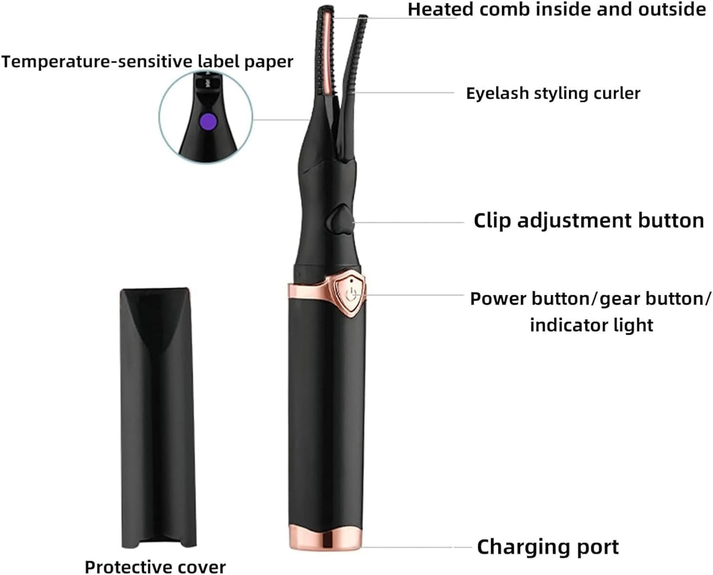 Electric Eyelash Curlers, 2025 New Heated Eyelash Curler, Eyelash Curler for Women, with 8s Fast Heating, 3 Adjustable Temperatures, USB Rechargeable for Long-Lasting Curls (2Pcs White)