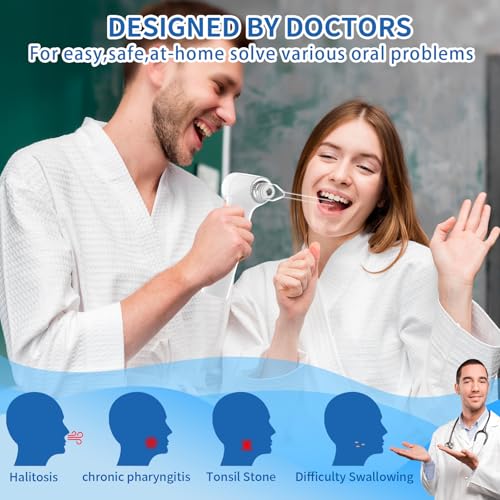 Upgraded Electronic Tonsil Stone Remover，10 in 1 Tonsil Stone Removal Kit，Tonsil Stone Vacuum with Built-in Blue Light，Easy to Use, Fight Bad Breath, Instant Suction