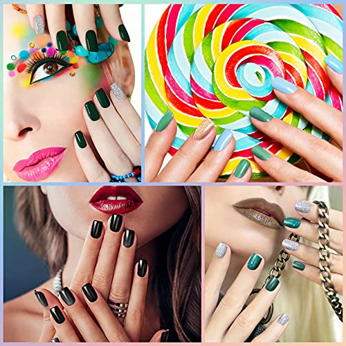 Maitys 560 Pieces 40 Sheets Full Wrap Nail Stickers Nail Polish Strips Decals Self Adhesive Gel Fingernail Strips Art Decals with File for Women DIY Craft Decorations(Bright Style)