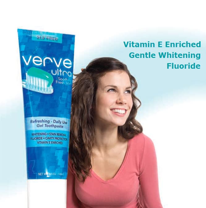 Verve Ultra SLS-Free Toothpaste with Fluoride, 4.5 oz. (Pack of 4)