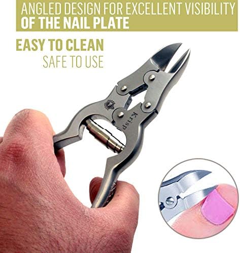 Toenail Clippers for Thick Ingrown Toenails - Professional Podiatry Nail Cutter Fingernail Clipper Trimmer Heavy Duty Surgical Grade Stainless Steel Men Seniors Adults Podiatrist Tool Krisp Beauty